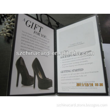 Promotion Paper Card Holder Booklet Printing For Gift Card